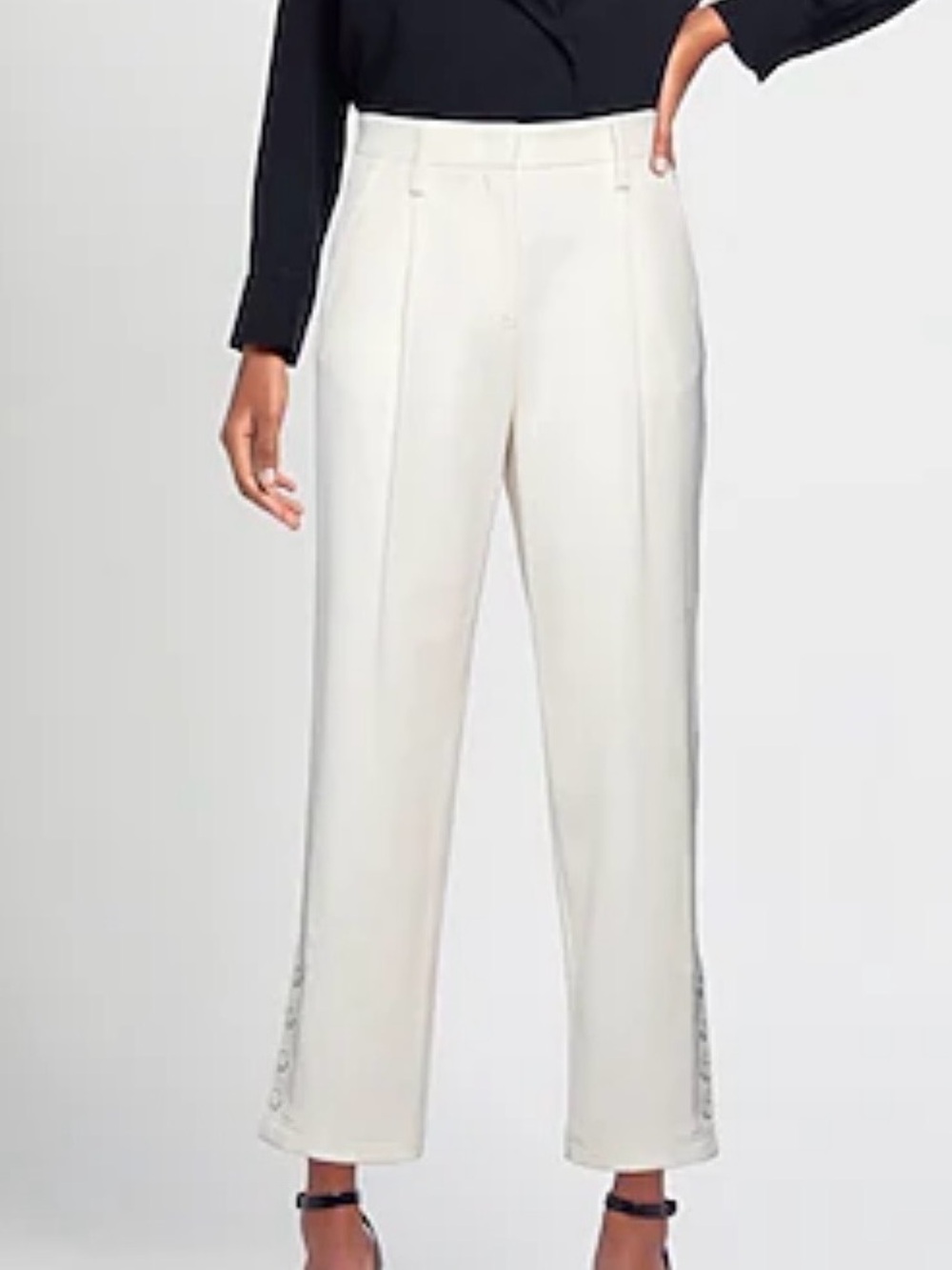 Giorgio Armani White Trouser Pants Wool Blend 44 8 New